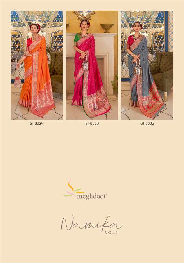 Meghdoot Namika 2 Heavy Silk Fancy Festive Wear Designer Saree Collection